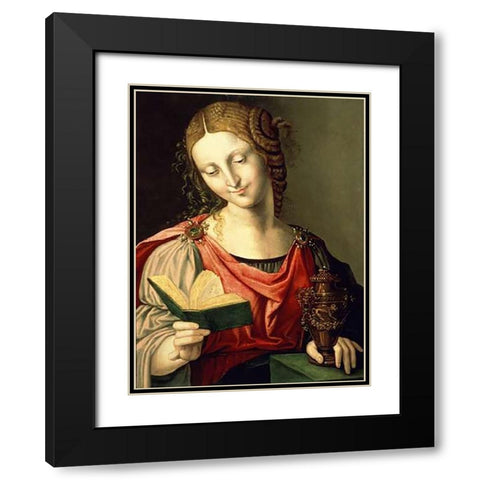 Saint Mary Magdalene Black Modern Wood Framed Art Print with Double Matting by Genga, Girolamo