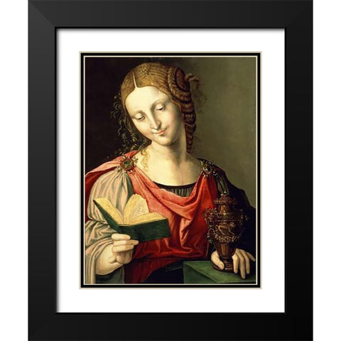 Saint Mary Magdalene Black Modern Wood Framed Art Print with Double Matting by Genga, Girolamo