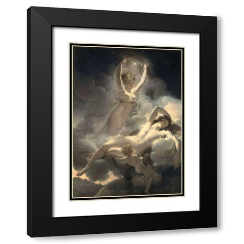 Aurora and Cephalus Black Modern Wood Framed Art Print with Double Matting by Gerain, P.