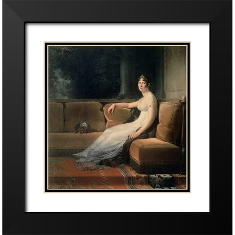 Portrait of Josephine Black Modern Wood Framed Art Print with Double Matting by Simon, Francois Pascal