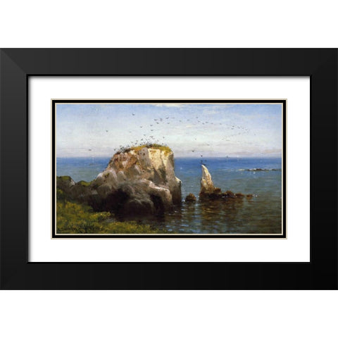 Rocks On The Sonoma Coast, California Black Modern Wood Framed Art Print with Double Matting by Gifford, Robert Swain