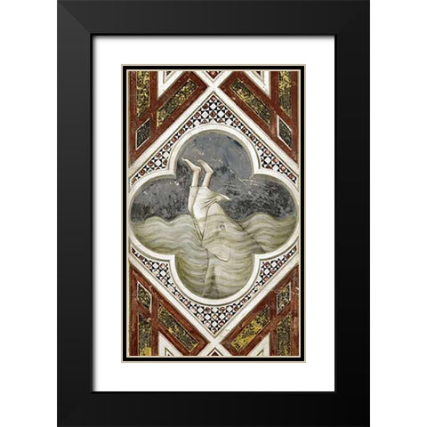 Jonah and The Whale Black Modern Wood Framed Art Print with Double Matting by Giotto