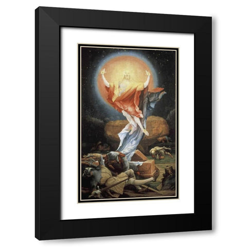 Isenheim Altarpiece: Resurrection Black Modern Wood Framed Art Print with Double Matting by Grunewald, Mathias