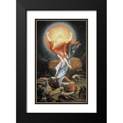 Isenheim Altarpiece: Resurrection Black Modern Wood Framed Art Print with Double Matting by Grunewald, Mathias