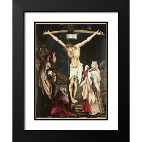 Small Crucifix Black Modern Wood Framed Art Print with Double Matting by Grunewald, Mathias