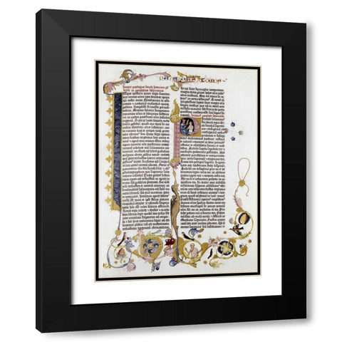 Gutenberg Bible Black Modern Wood Framed Art Print with Double Matting by Gutenberg, Johann