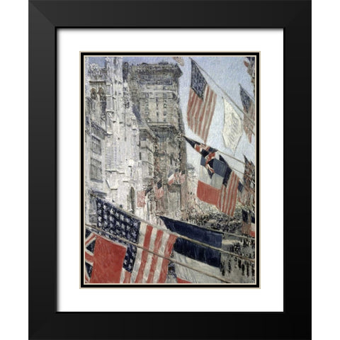 Allies Day, May 1917 Black Modern Wood Framed Art Print with Double Matting by Hassam, Childe