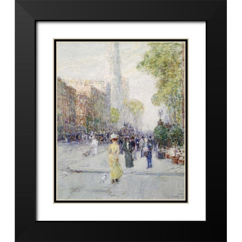 Springtime Black Modern Wood Framed Art Print with Double Matting by Hassam, Childe