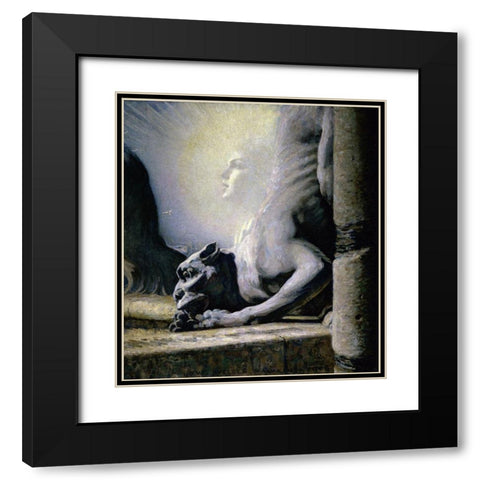 The Sphinx and the Chimera Black Modern Wood Framed Art Print with Double Matting by Hawkins, Louis Welden
