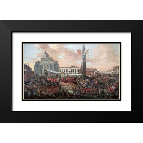 Entrance of Patriarch Federico Corner Into S. Pietro Di Castello Black Modern Wood Framed Art Print with Double Matting by Heintz, Joseph