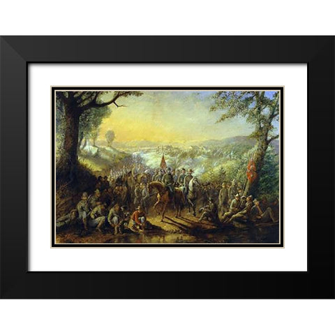 Halt of the Stonewall Brigade Black Modern Wood Framed Art Print with Double Matting by Henderson, David English