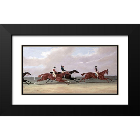 Doncaster St. Leger Black Modern Wood Framed Art Print with Double Matting by Herring, John Frederick