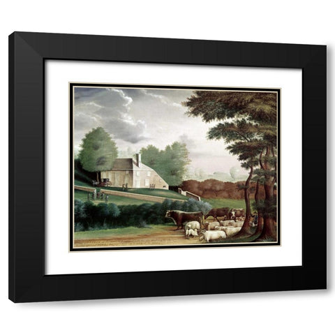 Grave of William Penn Black Modern Wood Framed Art Print with Double Matting by Hicks, Edward