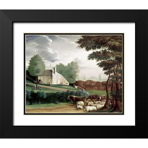 Grave of William Penn Black Modern Wood Framed Art Print with Double Matting by Hicks, Edward