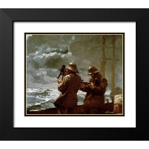 Eight Bells Black Modern Wood Framed Art Print with Double Matting by Homer, Winslow