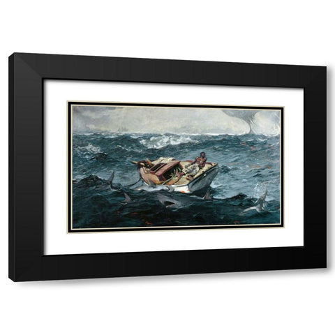 Gulf Stream Black Modern Wood Framed Art Print with Double Matting by Homer, Winslow