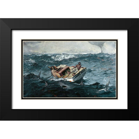 Gulf Stream Black Modern Wood Framed Art Print with Double Matting by Homer, Winslow
