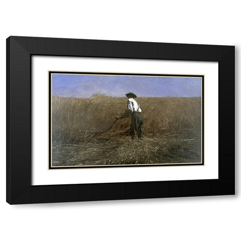 The Veteran in a New Field Black Modern Wood Framed Art Print with Double Matting by Homer, Winslow
