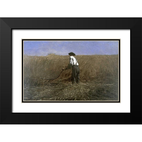 The Veteran in a New Field Black Modern Wood Framed Art Print with Double Matting by Homer, Winslow