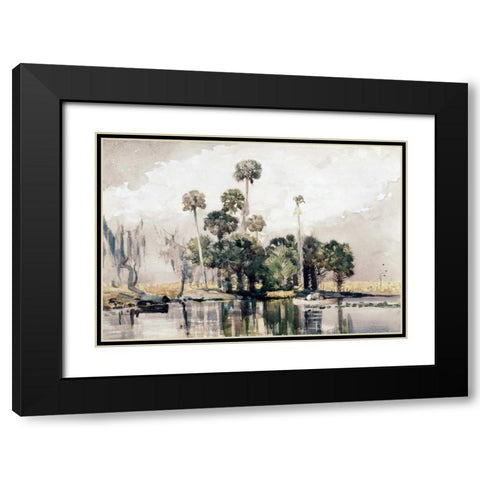 Exotic Island Black Modern Wood Framed Art Print with Double Matting by Homer, Winslow