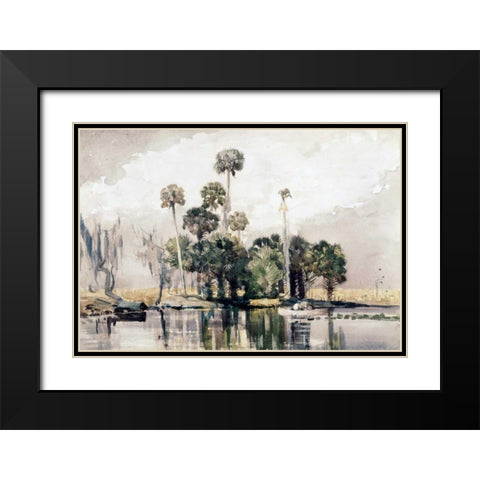 Exotic Island Black Modern Wood Framed Art Print with Double Matting by Homer, Winslow