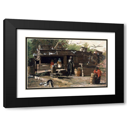 Uncle Ned at Home Black Modern Wood Framed Art Print with Double Matting by Homer, Winslow