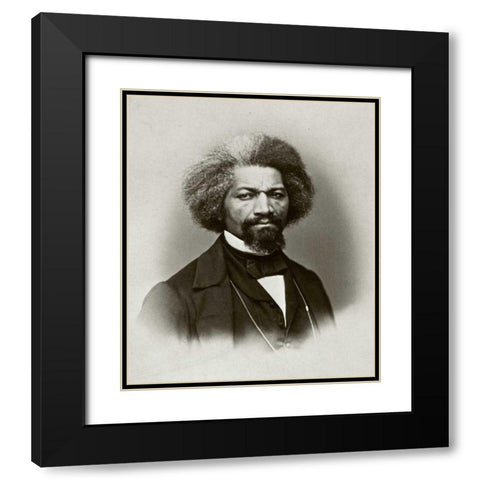 Frederick Douglass Black Modern Wood Framed Art Print with Double Matting by Hurn, J.W.