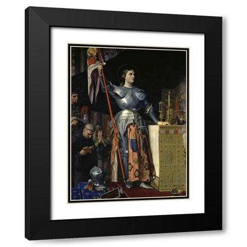 Joan of Arc at the Coronation of Charles VII Black Modern Wood Framed Art Print with Double Matting by Ingres, Jean Auguste-Dominique
