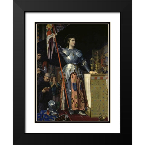 Joan of Arc at the Coronation of Charles VII Black Modern Wood Framed Art Print with Double Matting by Ingres, Jean Auguste-Dominique