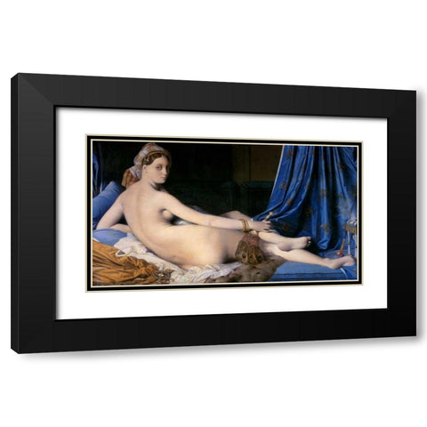 The Grand Odalisque Black Modern Wood Framed Art Print with Double Matting by Ingres, Jean Auguste-Dominique