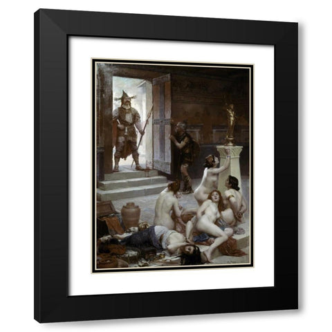 Spoils of The Battle Black Modern Wood Framed Art Print with Double Matting by Jamin, Paul Joseph