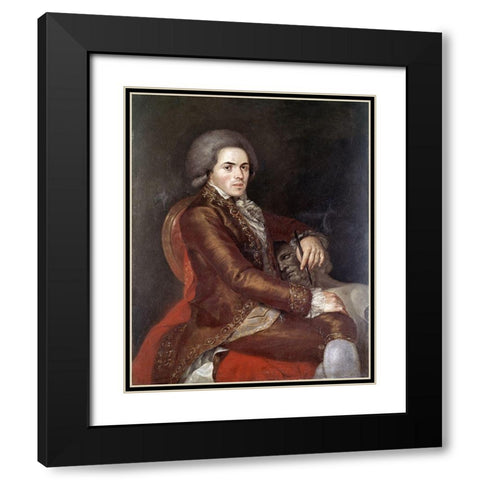 Sculptor Manuel Tolsa Black Modern Wood Framed Art Print with Double Matting by Jimeno y Planes, Rafael