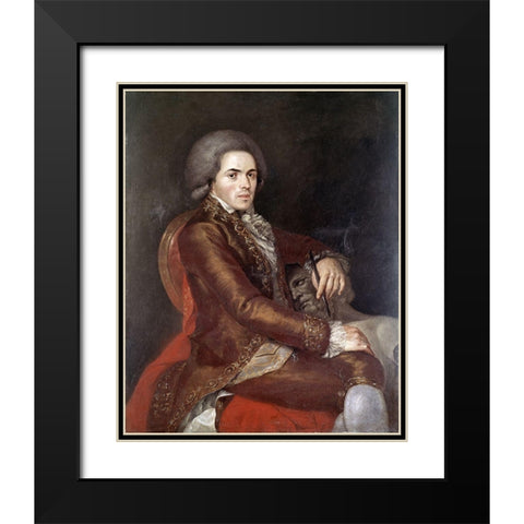 Sculptor Manuel Tolsa Black Modern Wood Framed Art Print with Double Matting by Jimeno y Planes, Rafael