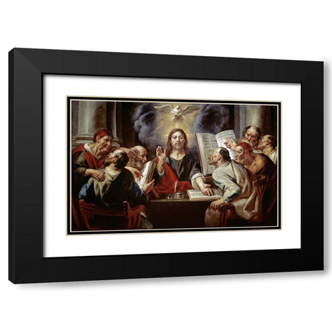 Christ Disputing with the Pharisees Black Modern Wood Framed Art Print with Double Matting by Jordaens, Jacob