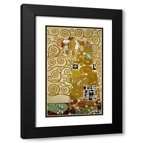 Fulfillment Black Modern Wood Framed Art Print with Double Matting by Klimt, Gustav