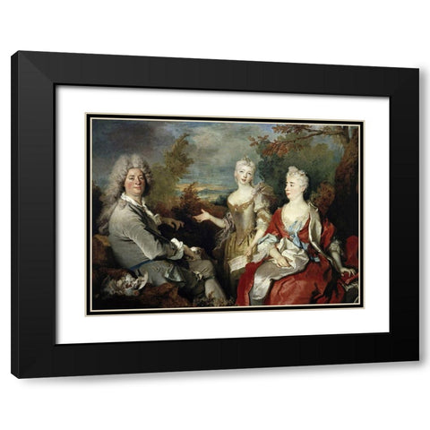 Family Portrait Black Modern Wood Framed Art Print with Double Matting by Largilliere, Nicolas de