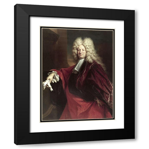 Portrait of An Alderman Black Modern Wood Framed Art Print with Double Matting by Largilliere, Nicolas de