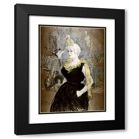 Cha-U-Kao Black Modern Wood Framed Art Print with Double Matting by Toulouse-Lautrec, Henri