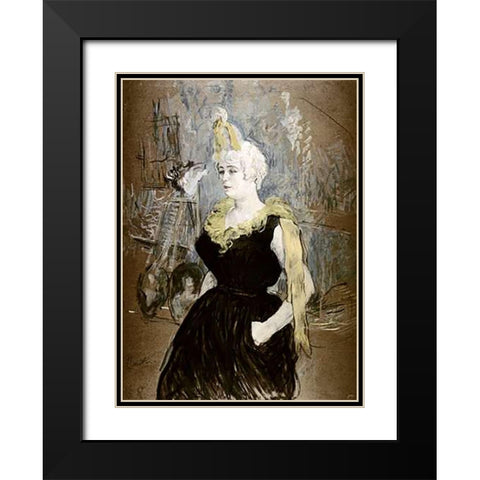Cha-U-Kao Black Modern Wood Framed Art Print with Double Matting by Toulouse-Lautrec, Henri