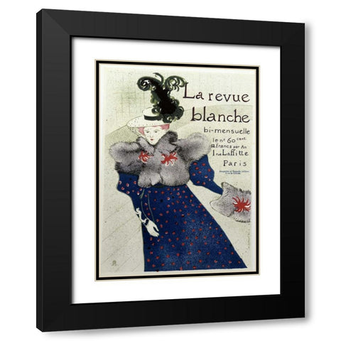 La Revue Blanche Black Modern Wood Framed Art Print with Double Matting by Toulouse-Lautrec, Henri