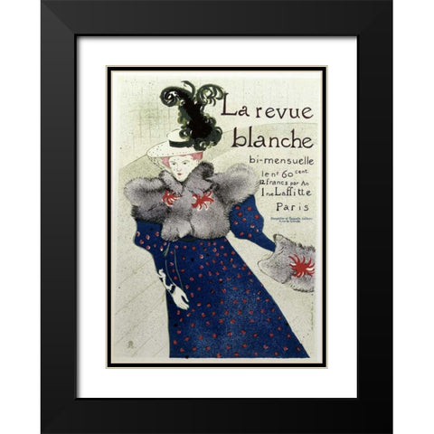 La Revue Blanche Black Modern Wood Framed Art Print with Double Matting by Toulouse-Lautrec, Henri