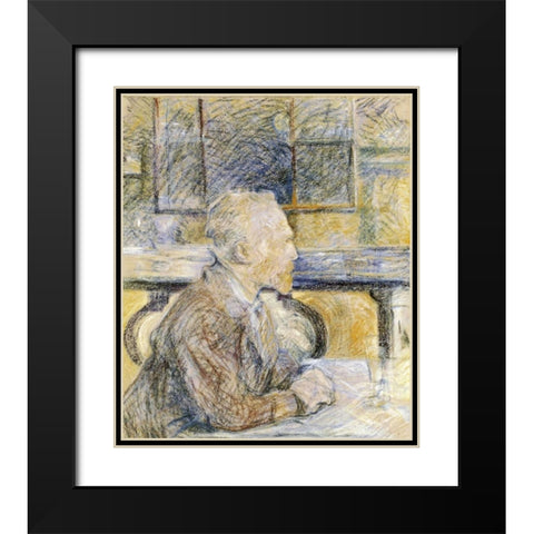 Portrait of Van Gogh Black Modern Wood Framed Art Print with Double Matting by Toulouse-Lautrec, Henri