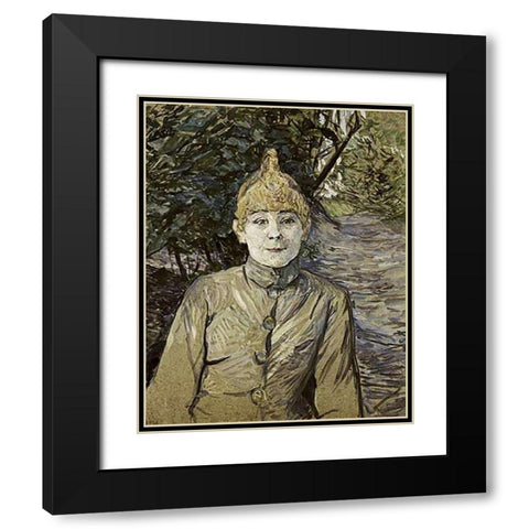 The Prostitute Black Modern Wood Framed Art Print with Double Matting by Toulouse-Lautrec, Henri