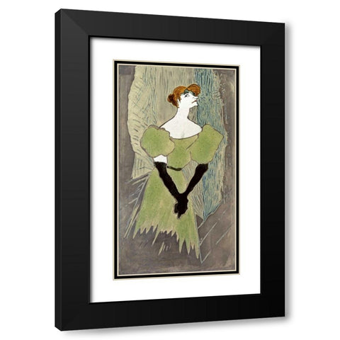 Yvette Guilbert Black Modern Wood Framed Art Print with Double Matting by Toulouse-Lautrec, Henri