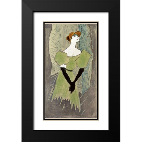 Yvette Guilbert Black Modern Wood Framed Art Print with Double Matting by Toulouse-Lautrec, Henri