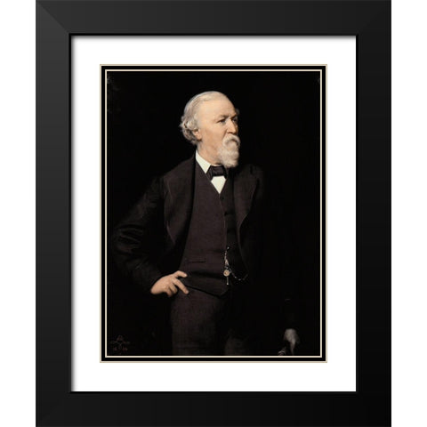 Robert Browning Black Modern Wood Framed Art Print with Double Matting by Lehmann, Rudolph K.E.