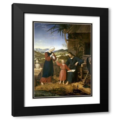 Christ In The Carpenter Shop Black Modern Wood Framed Art Print with Double Matting by Leonardshof, John von