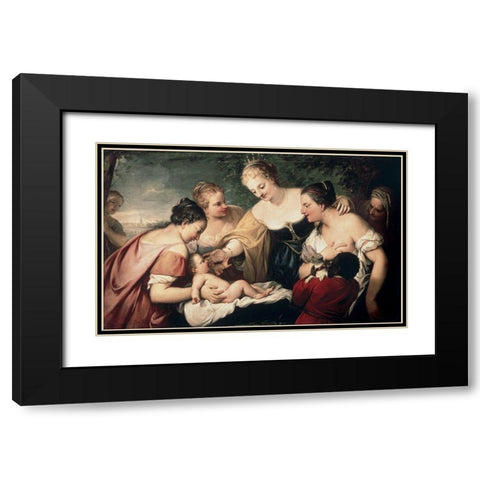 Finding of Moses Black Modern Wood Framed Art Print with Double Matting by Liberi, Pietro