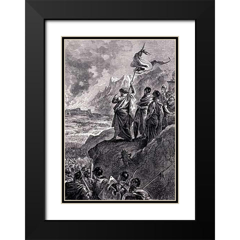 Joshuas Spear Black Modern Wood Framed Art Print with Double Matting by Lix, Frederic Theodore