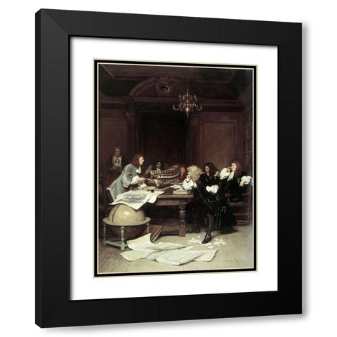 A Ship For Van Tromp Black Modern Wood Framed Art Print with Double Matting by Lucas, John Seymour